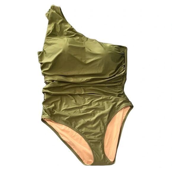 J.Crew Ruched one-shoulder one-piece Swimsuit Size 20 NWT - Picture 3 of 9